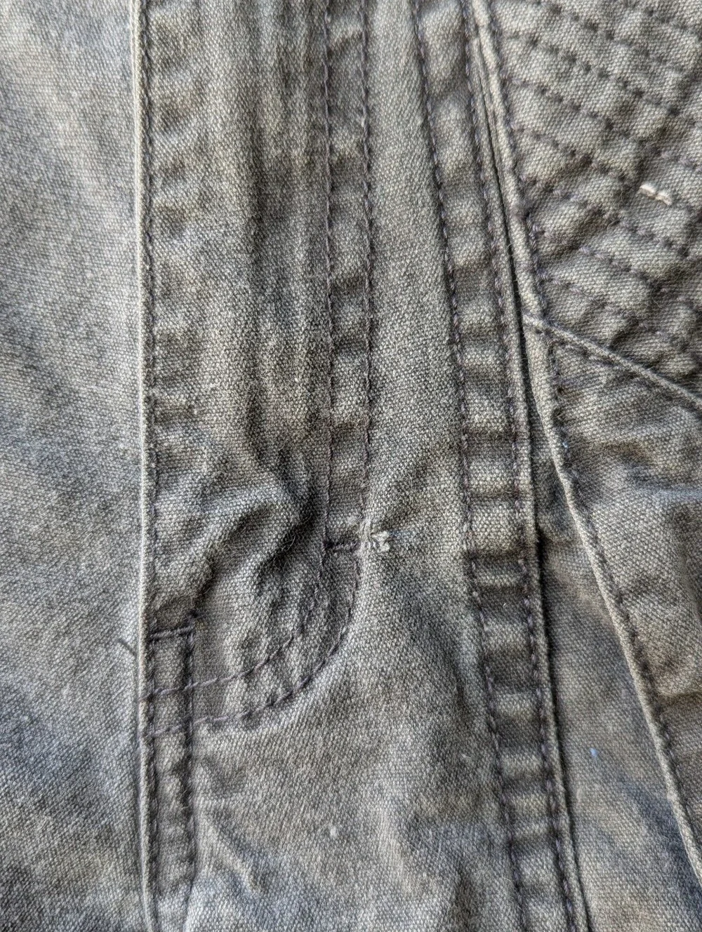 VTG 80s Cotler Patch Pocket Gray Straight Leg Denim Pants Size 27 Military